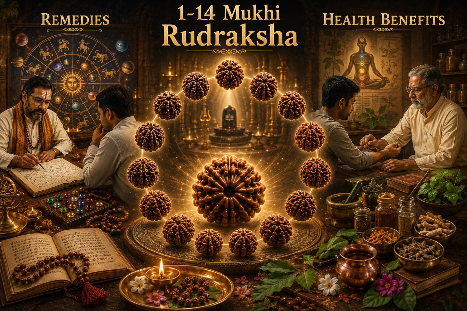 Rudraksha Facts in Shastra – Part 2: 1 to 14 Mukhi Mahatmya, Remedies, Health Benefits