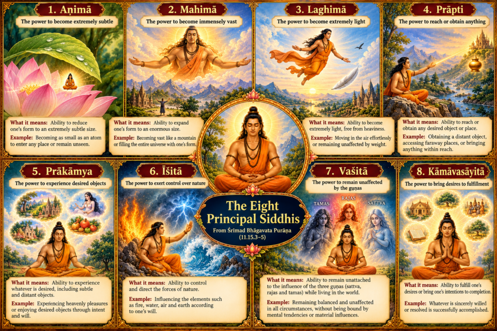 the asht - siddhi in shrimad Bhagwat Mahapuran