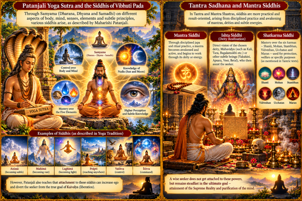 Yogic Siddhis, Tantra Sadhana and Mantra Siddhis