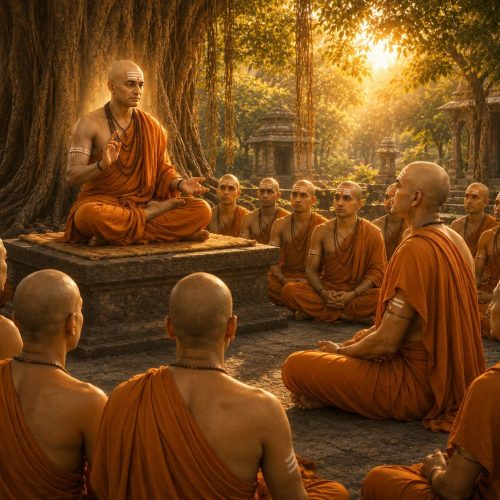 Adi Shankaracharya – Part 9: Is Moksha Possible Through Rituals alone? Shri Mandan Mishra’s Sanyas & “TatvamAsi” Secret