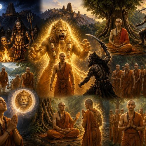Adi Shankaracharya – Part 10: An Evil Kapalika’s Attempt to Kill Adi Shankara & Guru-Raksha by Disciple Padmapada